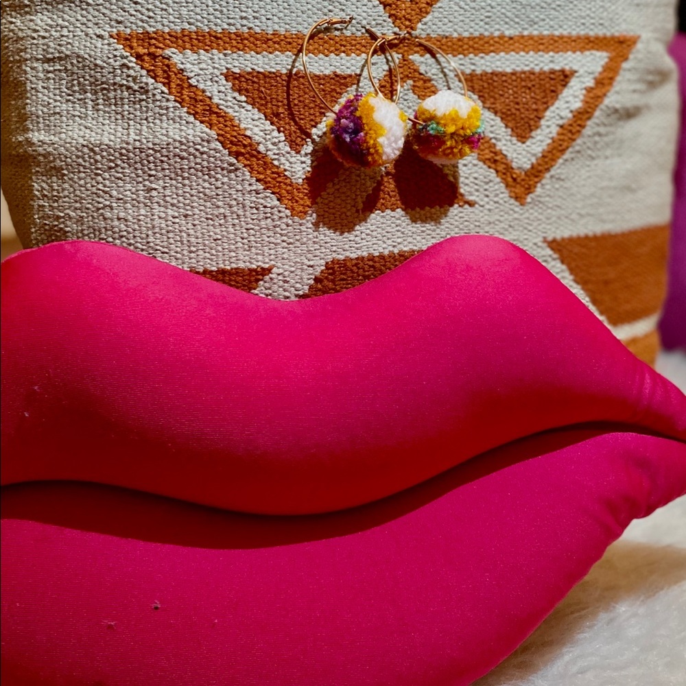 Homemade Pom Pom earrings